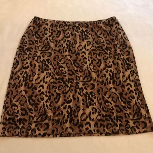 INC Brown Tones Animal Print Skirt - Size Medium - Picture 1 of 7